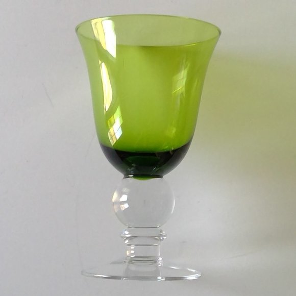 S/6 Mismatched Colorful Emerald Avocado Lime Green Water Goblets Wine Glasses - Picture 8 of 11